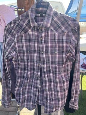 Banana Republic Purple Plaid Men’s Button-Down Shirt